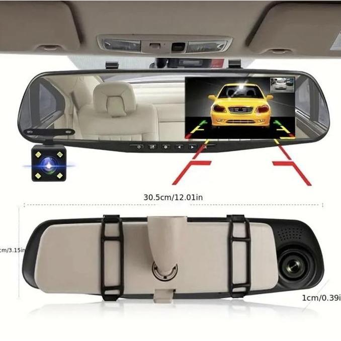 Kamera Mobil Kaca Spion 2 Kamera - Dvr Mobil Kaca Spion KMS02