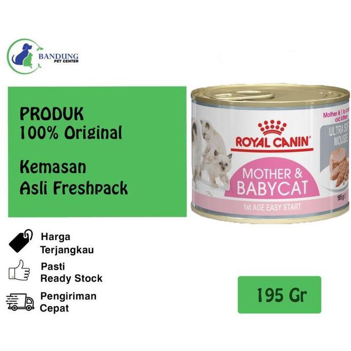 Whatcat- Royal Canin Mother & Baby Cat Kaleng 195Gr - Makanan Kucing Bayi 1-4 Bulan -