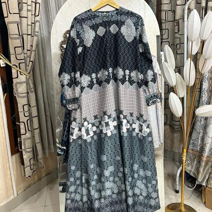 Shukyo- Gamis Silk Raya Motif Aulia Terbaru (Hanya Gamis)