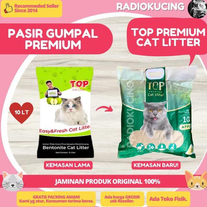 Whatcat- Pasir Kucing Top Litter 10 Lt Baim Wong Gumpal Ngi Bentonit [ Juwies Radio Kucing ]