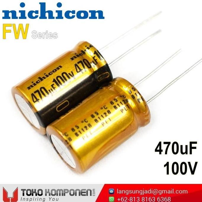 Otopic- 470Uf 100V Nichicon Fw Electrolytic Capacitor - Elco 470 Uf 50V 63V