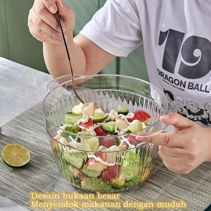 Eden - Mangkok Plastik Aesthetic 450ml/600ml + Tutup | Salad Buah Sup Sayur EJ