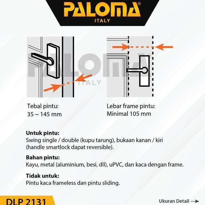 Otopic- Dital Lock Smart Home / Dlp 2131 & Dlp 2136 / Kunci Pintu Door Handle