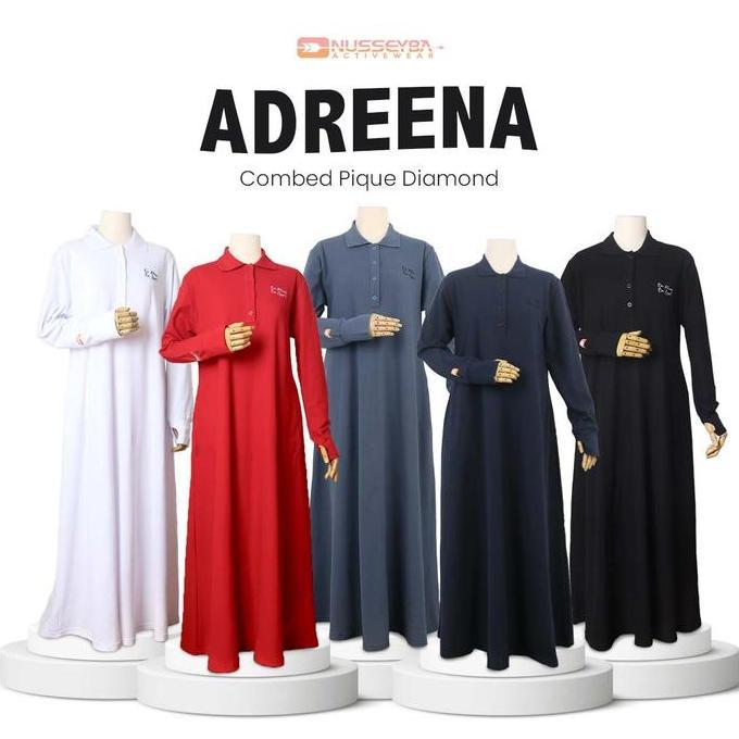 Shukyo- Nusseyba - Adreena Dress - Gamis Syari Nita Bahan Combed Pique Diamond - Basic Dress Outfit 