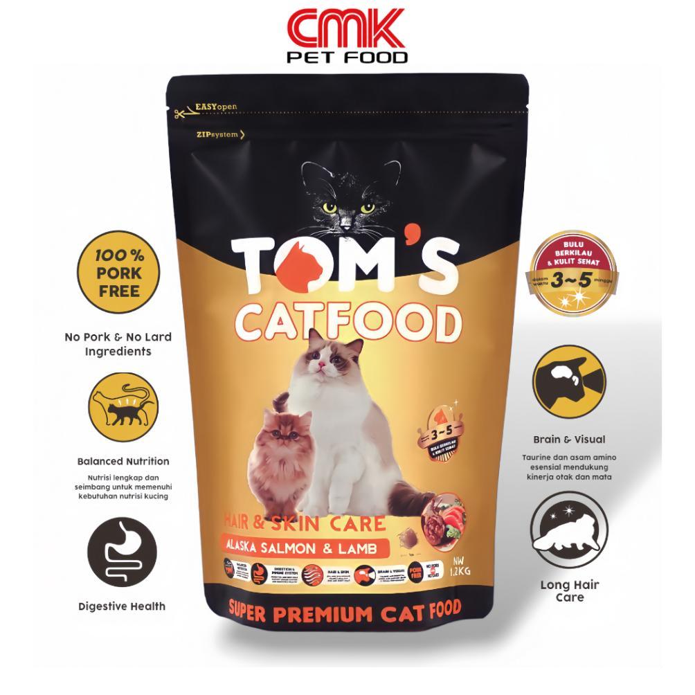 TERLARIS CMK TOM'S CAT FOOD HAIR & SKIN CARE 1.2KG 34% PROTEIN - TOMS DRY FOOD