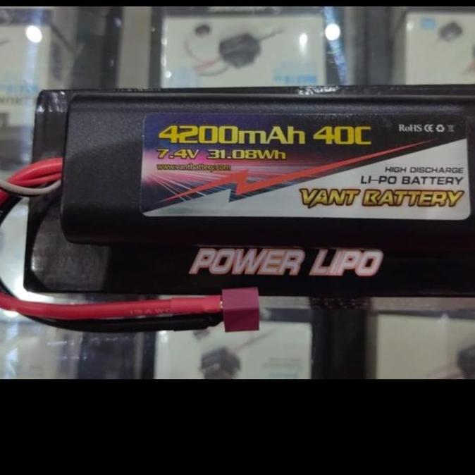 Promo Vant 4200Mah 7.4V 40C Hard Case Tamiya Pack Lipo Battery #Vant4200R40-2S Cod