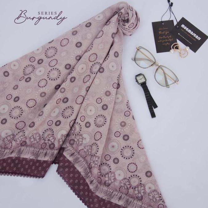 Heddosu- Hijab Segi Empat / Syari Motif /Jilbab Jumbo Burgundy Series 140X140, 130X130 & 120X120 Ker