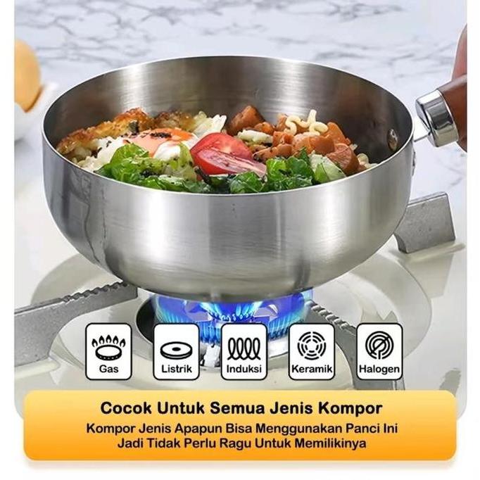 Panci Susu Panci Sarapan, Panci Sup Mie Instan, Panci Kecil Anti Lengket, Panci Kepingan Salju Jepan
