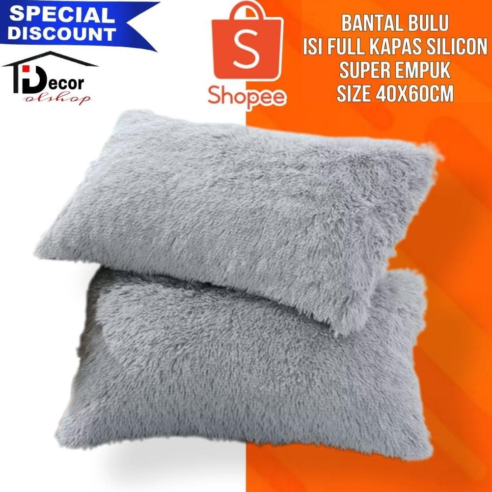 New Bantal Bulu Empuk Silikon 60X40Cm Lembut