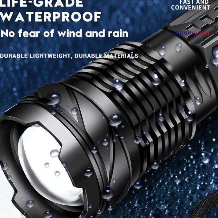 Senter Swat Police Terbaik Senter Led A76 Jarak Jauh 7 Mode Cahaya Senter Cas Usb