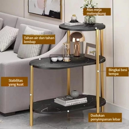 Meja Minimalis Bufet Marmer Kemewahan Ringan Meja Kopi Meja Nakas Meja Tamu Furniture Ruang Tamu Mej