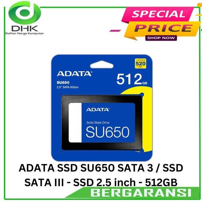 TERMURAH - ADATA SSD SU650 SATA 3 / SSD SATA III - SSD 2.5 inch - 512GB