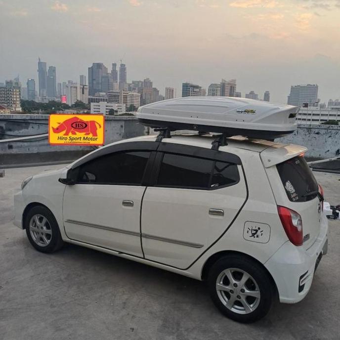 paket roof box dan cross bar agya ayla