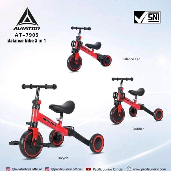 Promo Sepeda Anak Roda Tiga Aviator At-7905 Bisa Balance Bike At7905 At 7905 Cod