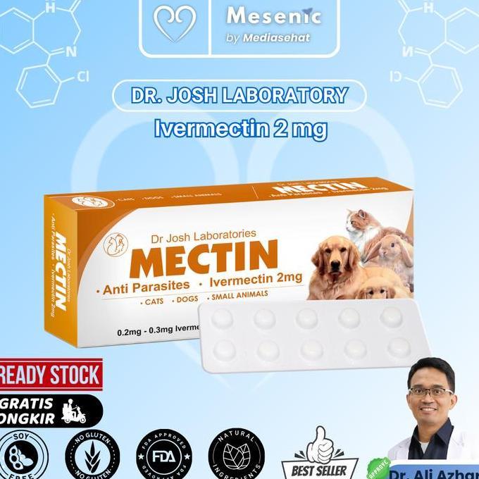 BEBAS ONGKIR - Mesenic Mectin Ivermectin 2mg Obat Anti-Parasit & Obat Cacing untuk Hewan Peliharaan