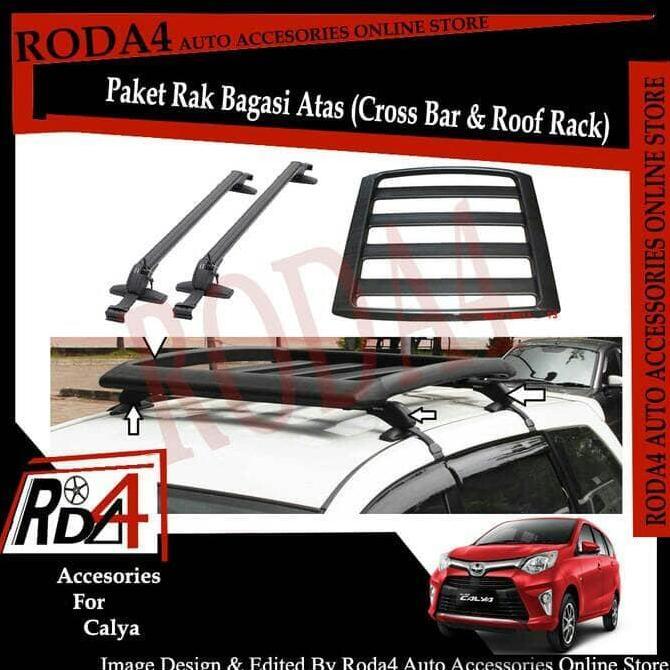paket universal roof rack / rak bagasi dan cross bar calya