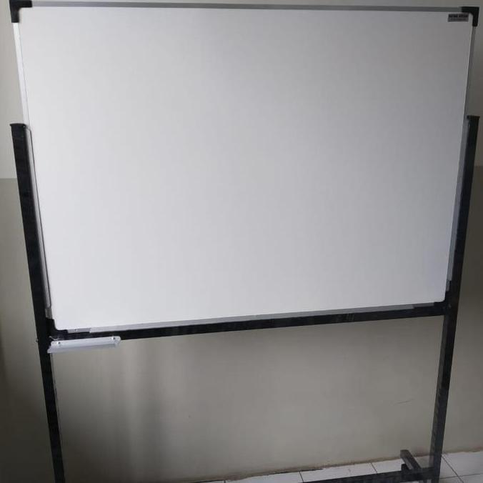 BEBAS ONGKIR - white board 90 x 120 stand roda