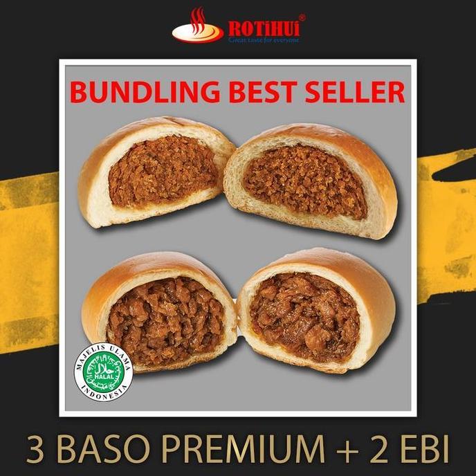 Bundling Best Seller 3 Baso Ayam Premium 2 Roti Ebi Pontianak Rotihui Terlaris