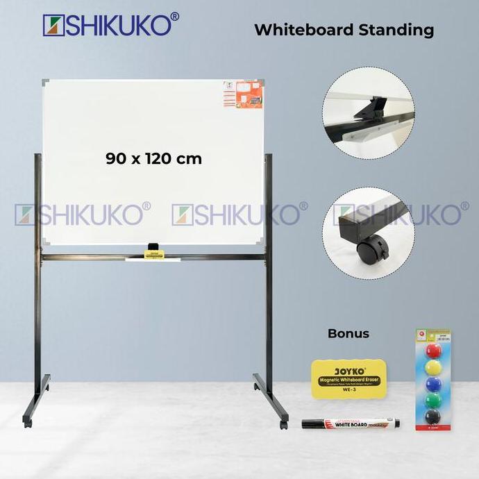 papan tulis standing - whiteboard standing 90 x 120