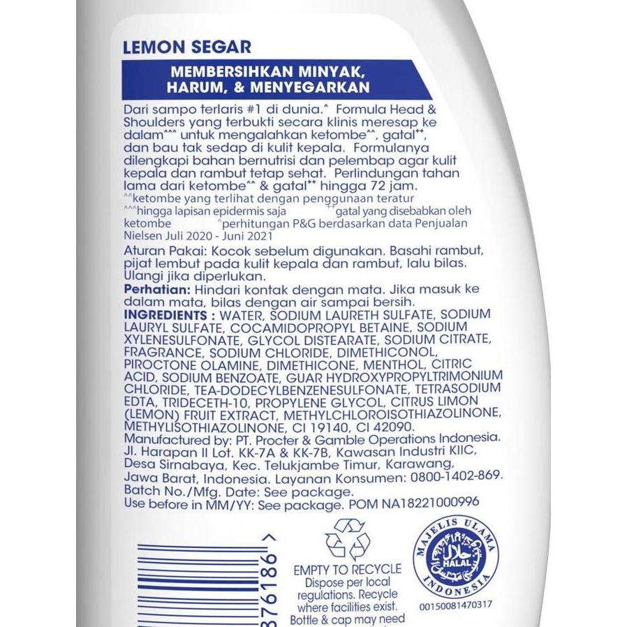 Kurze- Head And Shoulder Shampoo Lemon Fresh 160Ml