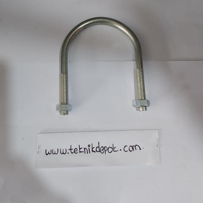 BAUT U GALVANIS 3/8 X 10 INCHI KLEM PIPA U PUTIH U BOLT DEPOK JAKARTA HIGH QUALITY