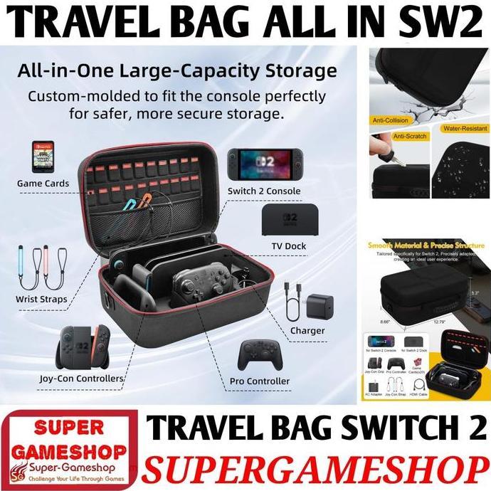 TERLARIS - Nintendo Switch 2 Travel Bag All in One Switch 2 Tas Travel Nintendo Switch2 Travel Bag S