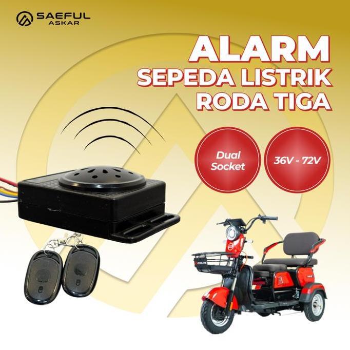 Alarm Remote Sepeda Lstrik Roda 3 36V-72V Dual Socket Terbaik