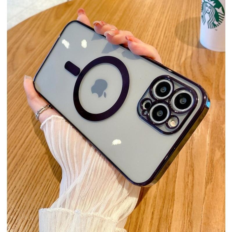 TERBARU Metallic Magsafe - Fullcover Softcase Compatible For Iphone 11 12 13 14 15 16 Mini Pro Proma