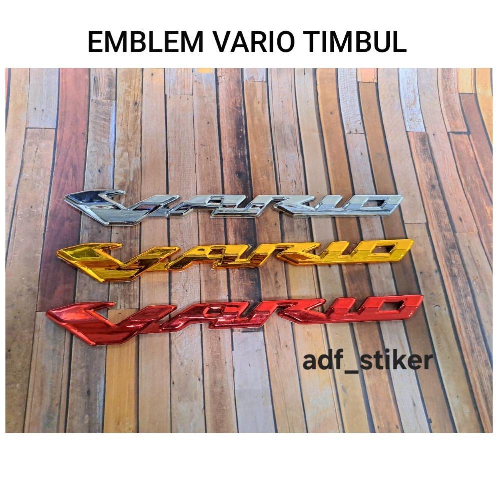 emblem vario 125 150 chrome merah gold / Logo emblem honda vario timbul / emblem vario timbul / embl