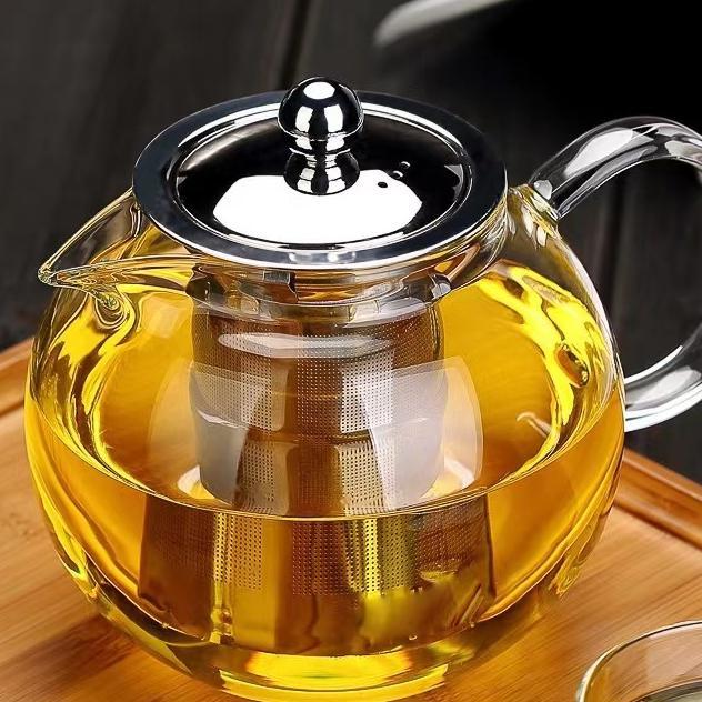 Teko Kaca Tahan Panas Masak Air Dengan Saringan Teh Glass Teapot Br-352