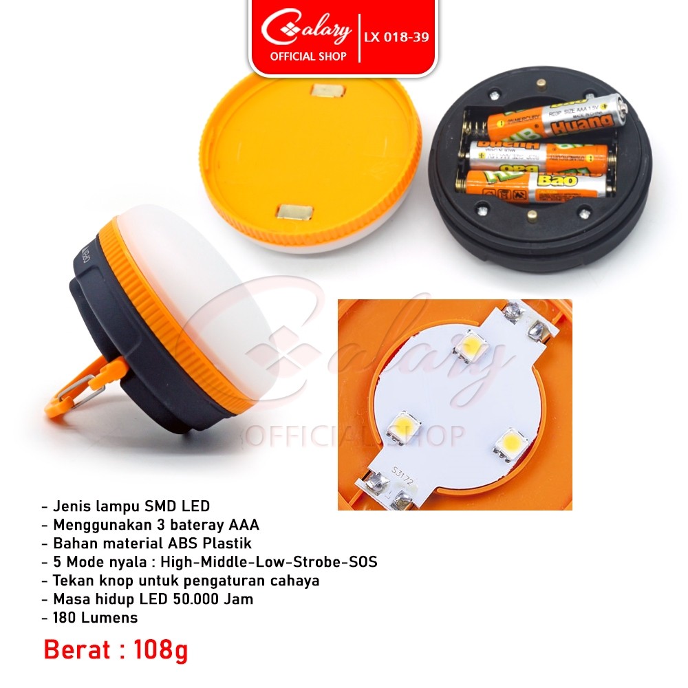 Lampu Led Gantung Emergency Cas Baterai Bohlam Multifungsi Outdoor 018-39