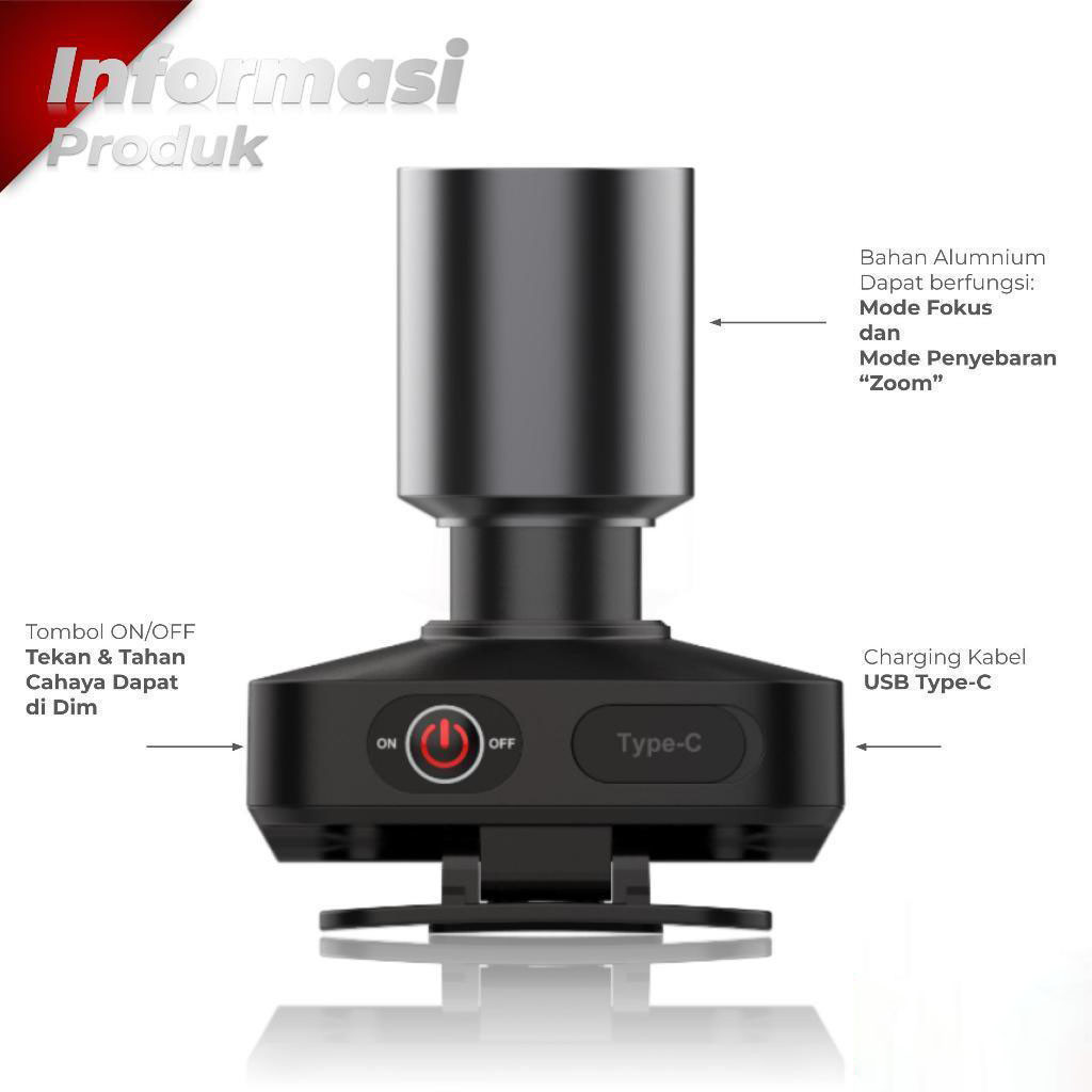 Cod Aoki Head Lamp Zoom Cahaya Putih & Kuning/Aoki Senter Kepala Led Zoom Ak-3685A & Ak-3686K 60W / 