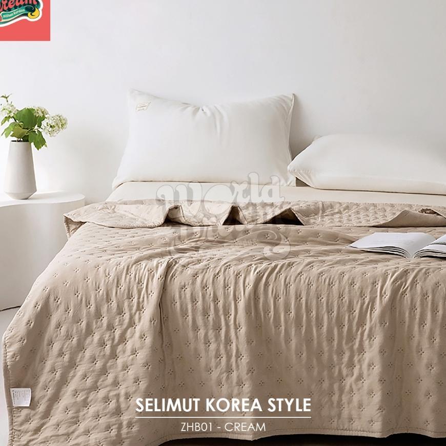 Worlddream Bed Cover Selimut Lembut Motif Polos Selimut Polos Korea Lembut 180X200 160X200 120X200Cm