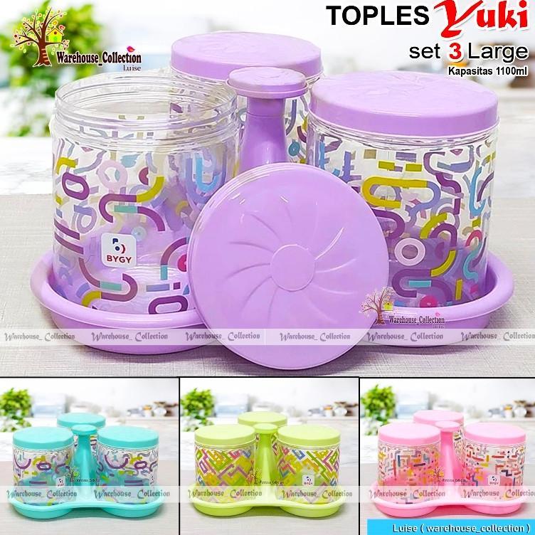 NEW TOPLES YUKI 1100 ML + NAMPAN  SET 5 LARGE // SET 3 LARGE // TOPLES KUE LEBARAN CANTIK // TOPLES 