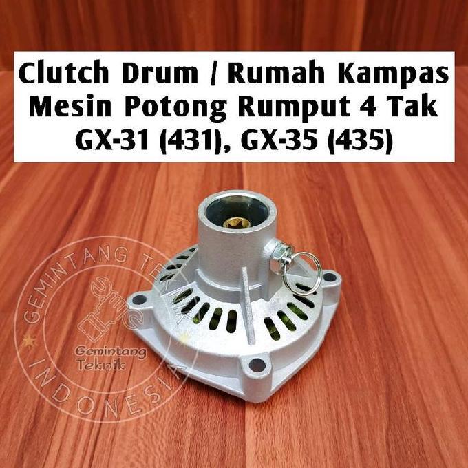 TERBARU - Clutch Case Assy Mesin Potong Rumput 4 Tak GX31 GX35 / Rumah Kampas Kopling Mesin Potong R