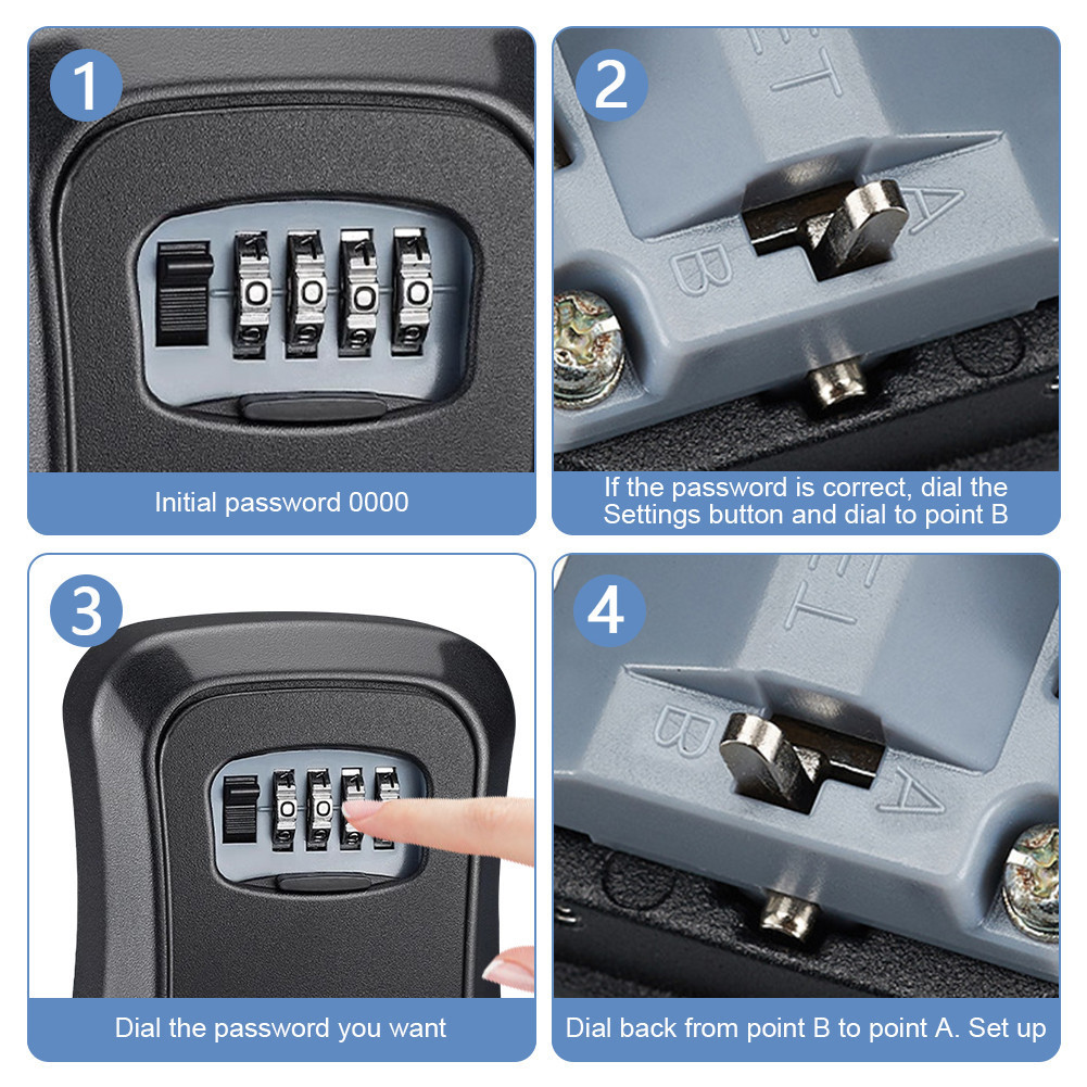 Key Safe Box 4 Digit/Kotak Kunci Dinding Tahan Air/Brankas Password Outdoor/Box Kunci Dinding/Key Bo