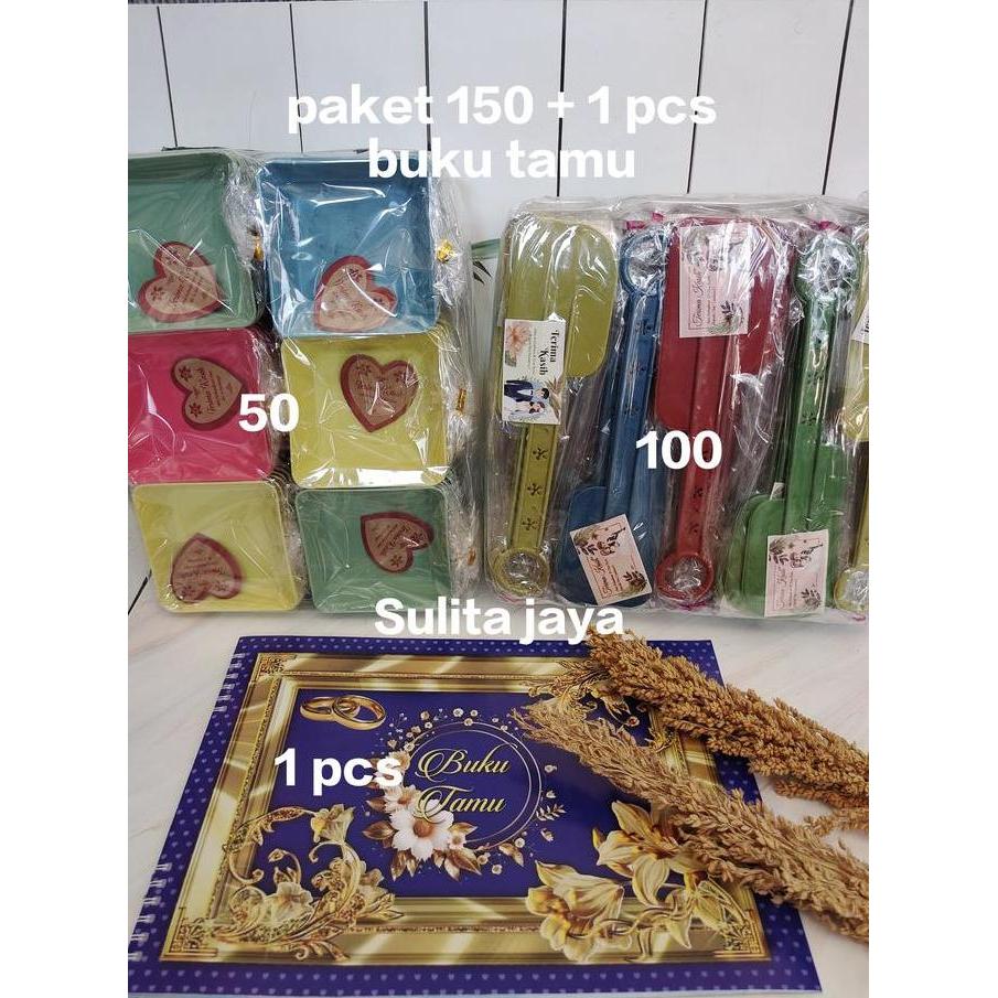 sulita jaya - paket hemat  souvenir pernikahan 150 pcs + 1 pcs buku tamu murah ( 50 pcs souvenir man
