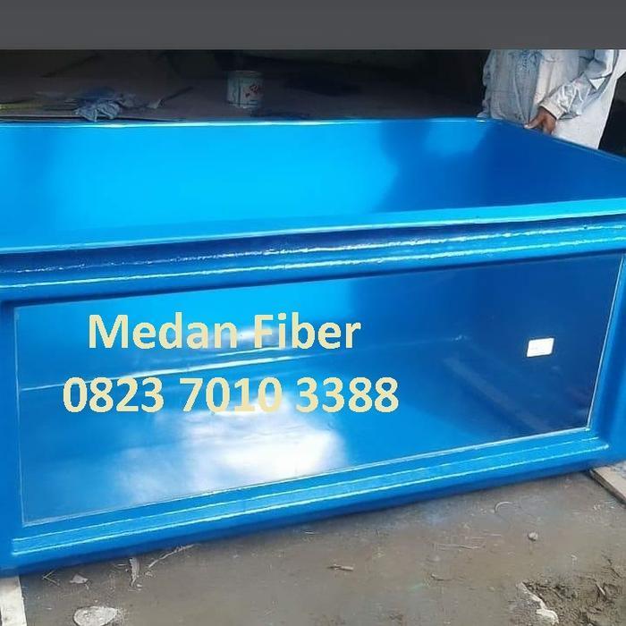 Bak Fiber dengan Kaca dan Chamber Filter luar ukuran 200 x 100 x 65