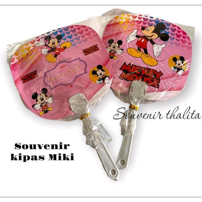 isi 50 pcs Souvenir kipas Miki / Souvenir kipas cantik dan lucu