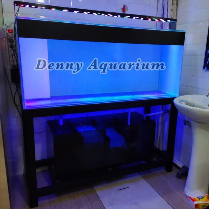 AQUARIUM KACA UKURAN 150x50x50cm SET RAK HOLLO DAN SUMP FILTER