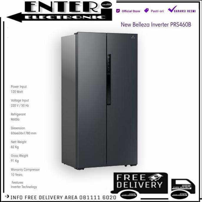 POLYTRON PRS460B - LEMARI ES SIDE BY SIDE INVERTER 450L PRS 460 460B