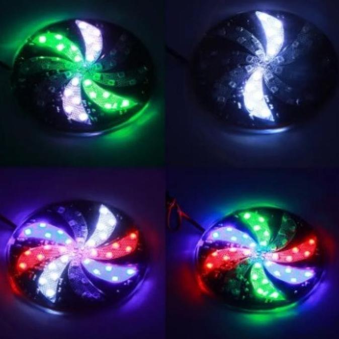 AKZYN Lampu Strobo LED Aksesoris Sepeda Motor Lampu Berkedip Bulat RGB