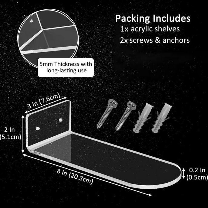 ENCRASH Display Sepatu Acrylic Stand Tempat Dudukan Tatakan Sepatu Bracket Sendal Sepatu Tempel Dind