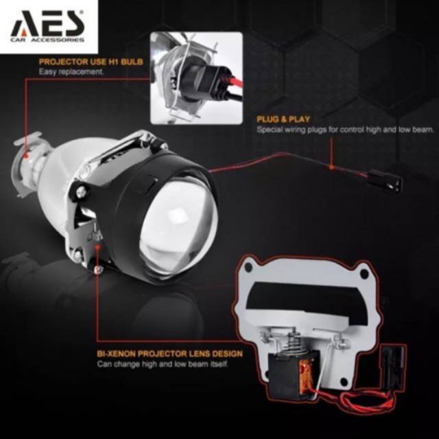 Biled Projector Mh1 2.5 In Bluelens Good Quality I Lensa Projie Mh1 I Lensa Projector Hid