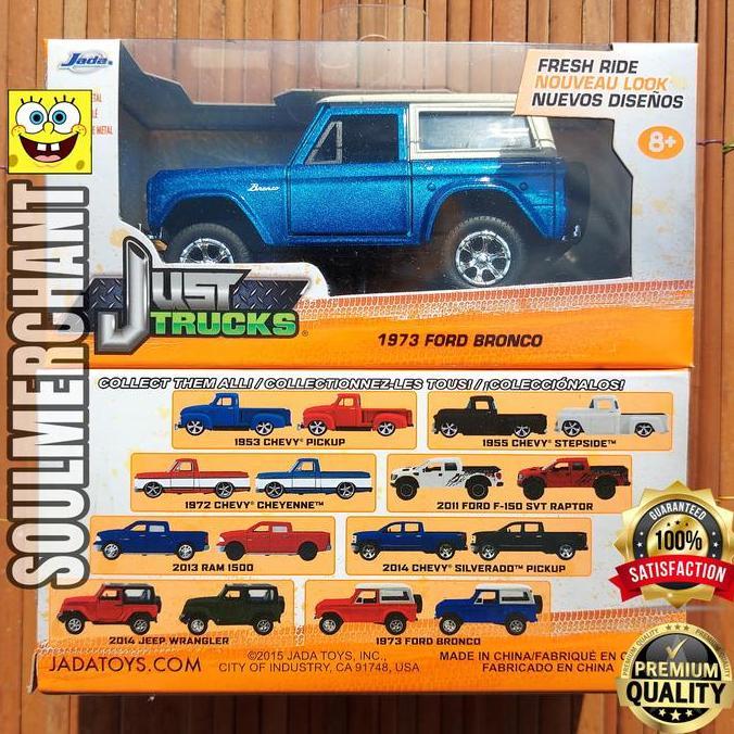 JADA 1973 FORD BRONCO BIRU - JUST TRUCKS JEEP WRANGLER SKALA 32