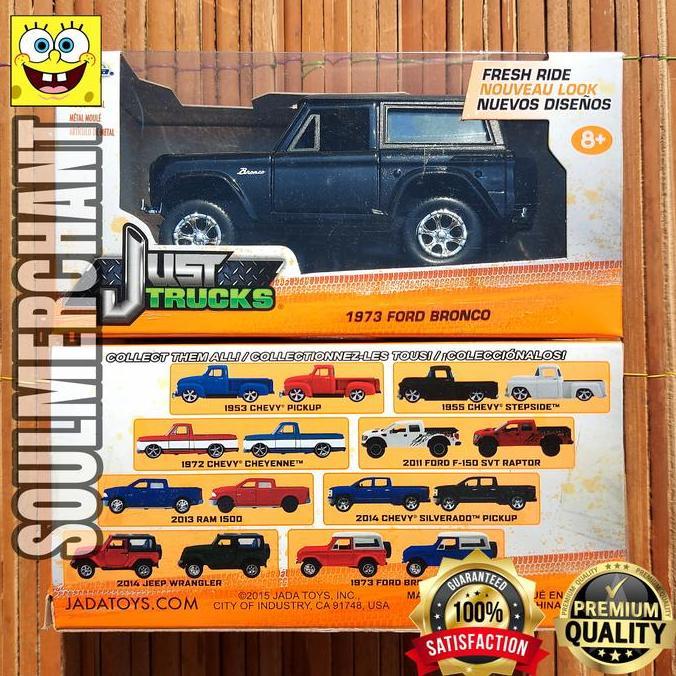 JADA 1973 FORD BRONCO HITAM - JUST TRUCKS SKALA 32 JEEP WRANGLER TLC