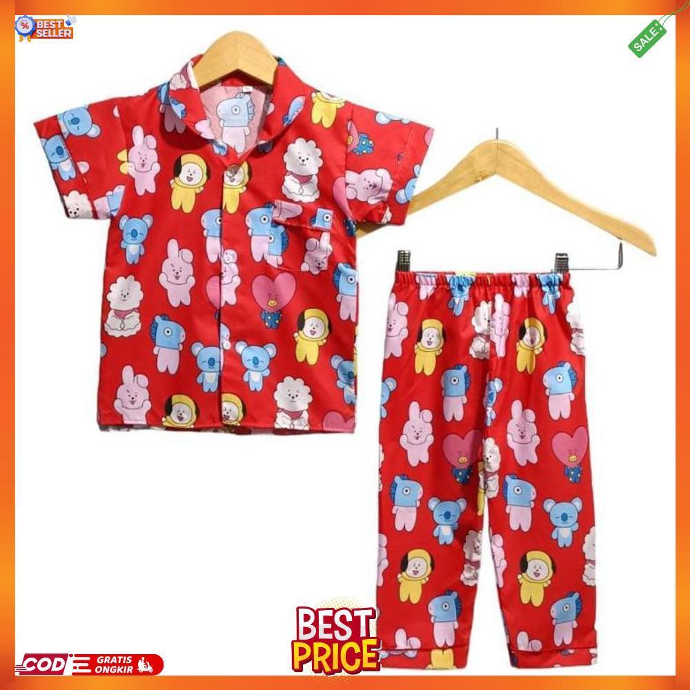 baju tidur anak motif BTS terbaru piyama anak laki laki perempuan pakaian tidur anak anak stelan ana