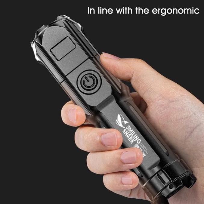 Leggero- Senter Mini Led Super Terang / Senter Led Zoom Cas Usb Hh Power Baterai 18650