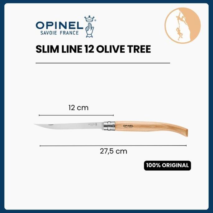 Opinel No.12 Slim Line Olive Tree - Pisau Lipat Outdoor