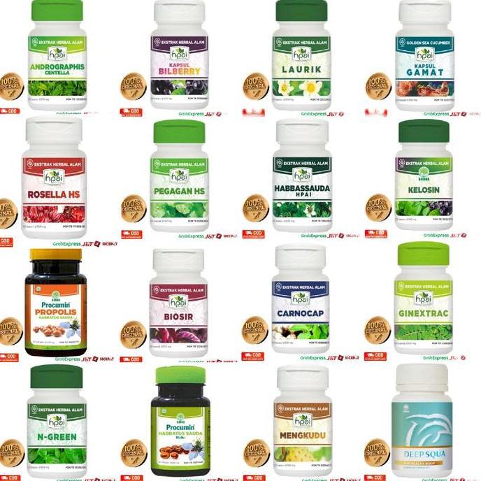 Herbal HNI HPAI Lengkap untuk Diabetes dan Kolesterol - Isi 50 Kapsul - Mata, Anak, Bab, Promil, Pel